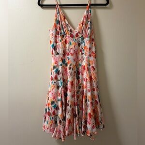 Lavender Brown Multicolor Floral Midi Dress